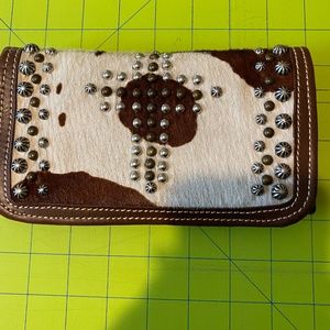 American West cowhide/leather wallet Cow Print